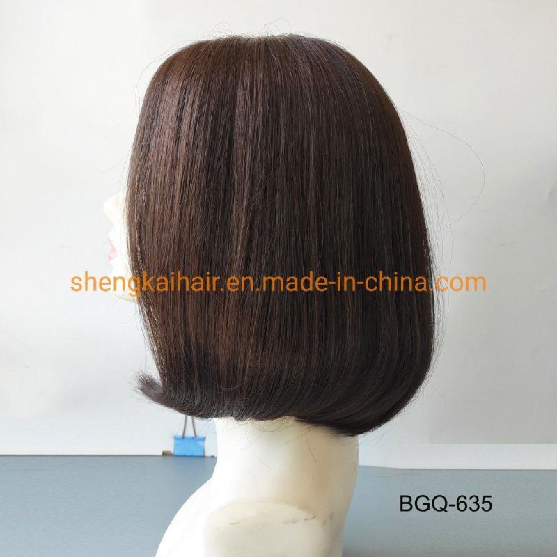 Wholesale Premium Quality Human Hair Synthetic Hair Mix Handmade Monofilament Women Hair Wigs 536