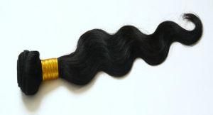 Natural Black Wavy Human Virgin Hair Weft Extension