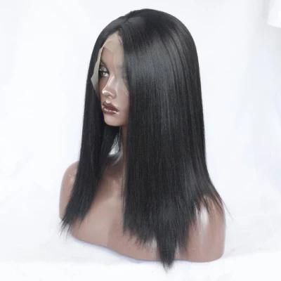 Competitive Price Synthetic Wig Lace Front Kanekalon Natural Black Synthetic Long Straight Hair Wig