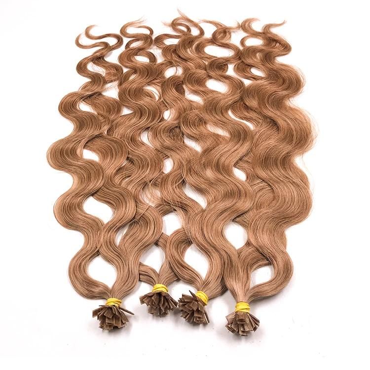 Best Price Wholesale Natural Pure Color Brown Body Wave Indian Flat Tip Hair