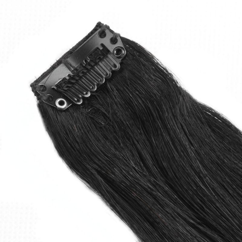 220g 10piece 1# Double Drawn Remy Hair Seamless Clip in Hair Extensions