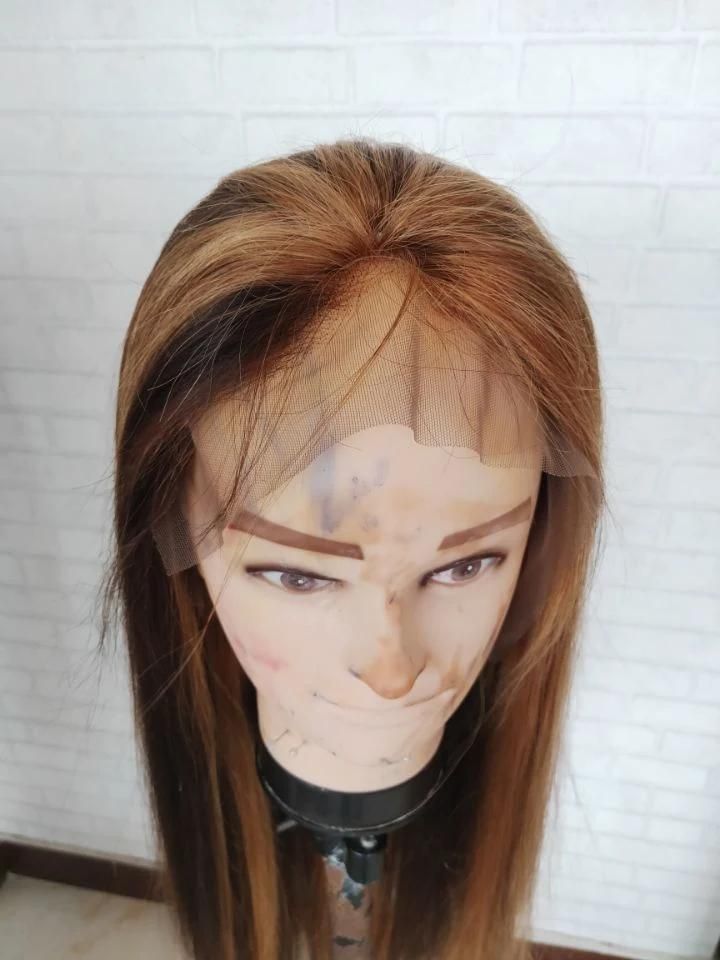 Piano Color 4#/30# Lace Front Human Hair Wigs for Women Pre Plucked Ombre Straight Lace Front Wig Remy Brazilian Hair Wigs