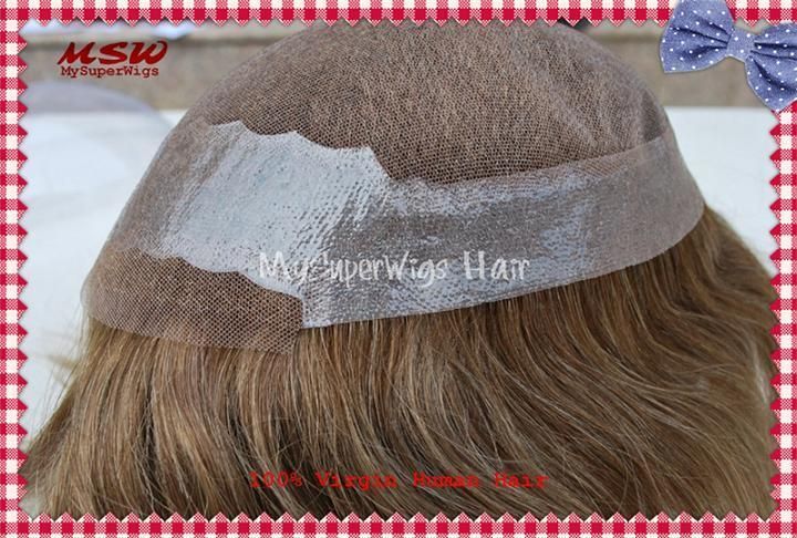 2022 Swiss Lace Human Hair Toupee with Poly Binding