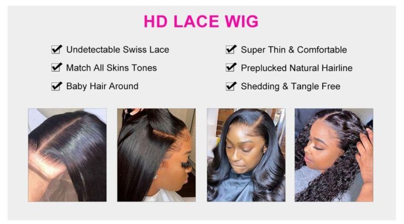 13x4 HD Lace Front Wigs Deep Wave Human Hair Wigs 180%
