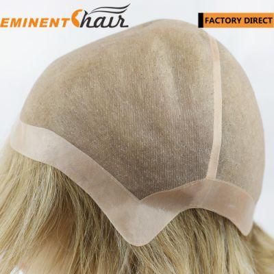 Hand Tied Natural Effect Remy Hair Mono Women/Women&prime;s Wig