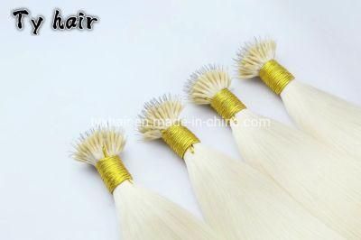#613 Blonde Color Straight Long Length Nano Tip Ring Human Hair Extensions Invisible Remy Virgin Unprocessed Hair