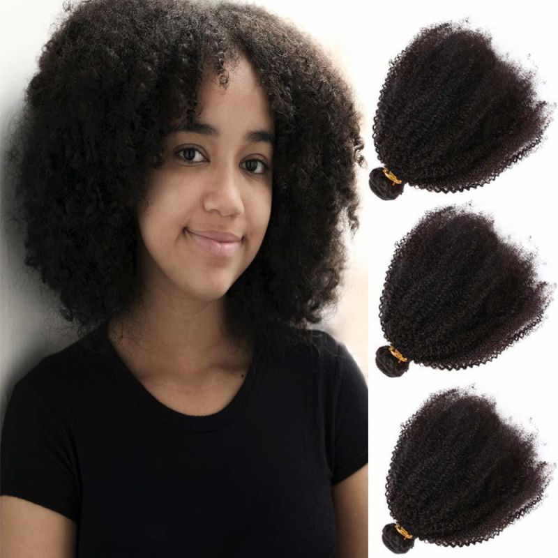 Kbeth Human Hair Extension Afro Raw Brazilian 100% Virgin Custom 8 Inch Kinky Curly Bundles Summer Fashion Mink Brazilian Cuticle Aligned Hair Extensions Vendor