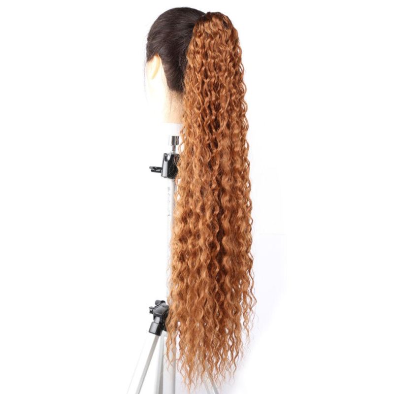 30" Women Drawstring Long Straight Synthetic Claw Clip Woman Extension Ponytail