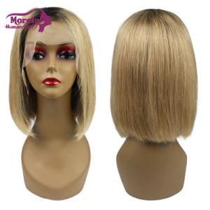 Brazilian Remy Human Hair 1b #27 Lace Front Wig Straight Brown Bob Wig Wholesale