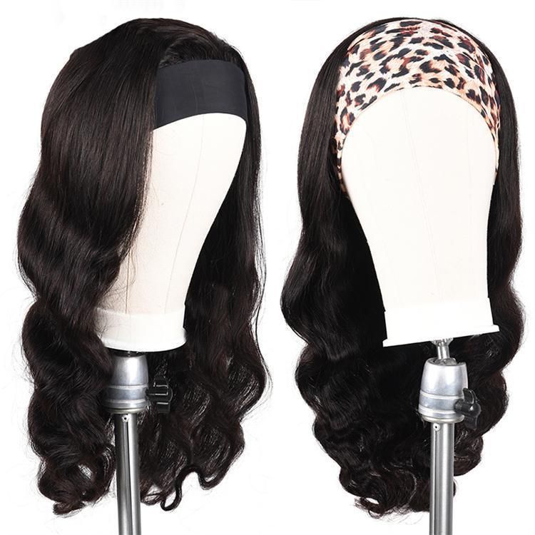 New Human Hair Headband Body Wave Wigs Cheap Brazilian Remy Human Hair Non Lace Machine Made Wigs for Black Women in Stock