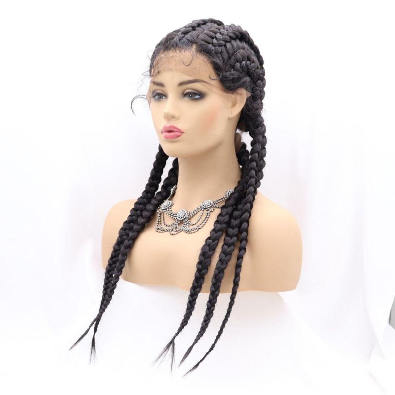 New Arrival 1b Wigs 5 Braid Wig Full Lace with Baby Hair