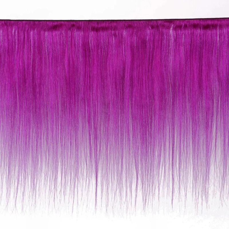 Peruvian Straight Hair Purple Bundles with Closure Colored Human Hair 4*4 Lace Closure with Bundles Remy Hair Extensions