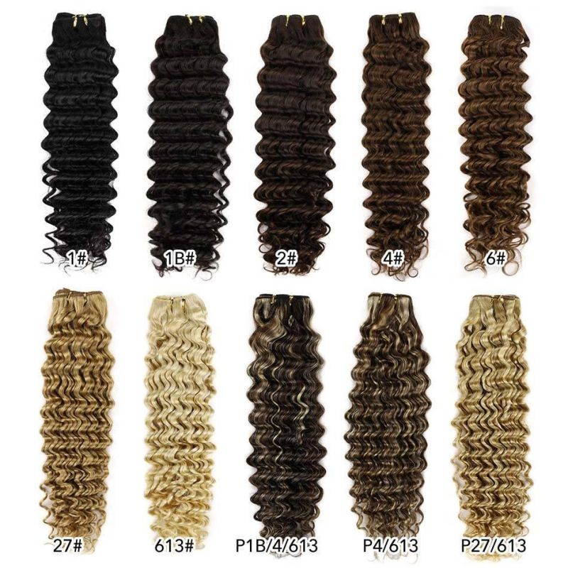 Remy Deep Wave Colorful Human Hair Extensions 12-26′′