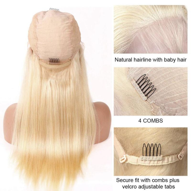 Wholesale 13X4 Lace Front Silky Straight Blond Human Hair Wig #613