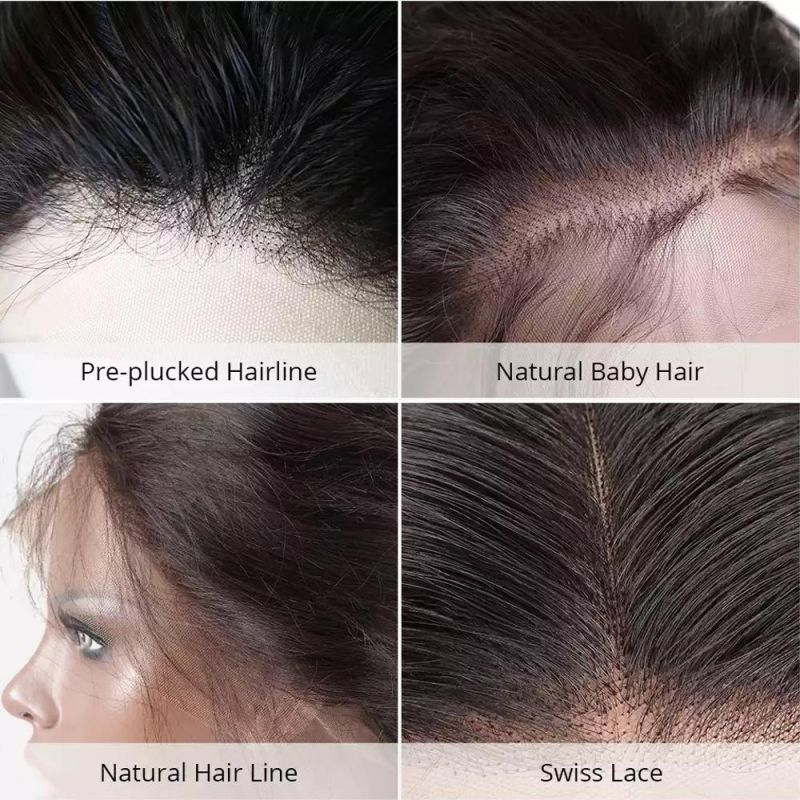 Wigs for Black Women Human Hair Lace Front Wigs Pre Plucked with Baby Hair 150% Density Brazilian Straight Lace Closure Human Hair Wigs Natural Hairline