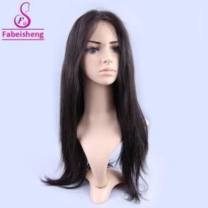 Fbs Black Straight Full Lace Hair Human Wig, Natural Human Hair Wig