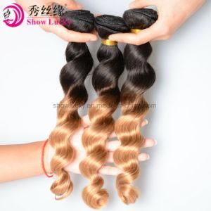 Two Tone Color Ombre Hair Weft 100% Virgin Cambodian Loose Wavy Remy Human Hair Bundles