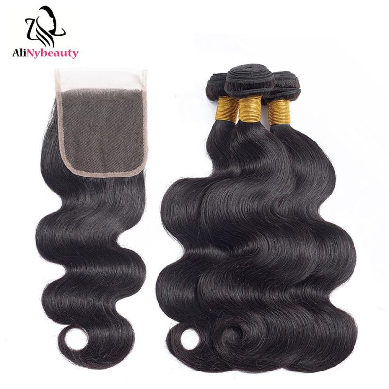 Hot Selling 3 Bundles Human Hair with Lace Closure Brazilian Virgin Hair