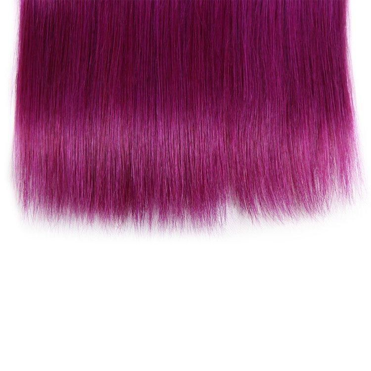 Bone Straight Human Hair Bundles Brazilian Hair Weave Extension #T1b/Purple