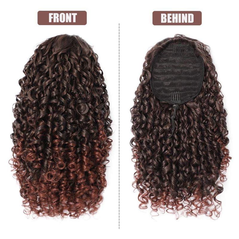 14inch Kinky Curly Synthetic Hair Extension Ponytail Heat Resistant Synthetic Fiber Clip in Hair Extensions