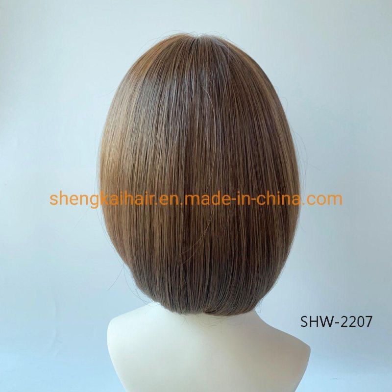 Wholesale Handtied High Quality Heat Resistant Synthetic Hair Short Black Bob Women Hair Wig with Bangs 548