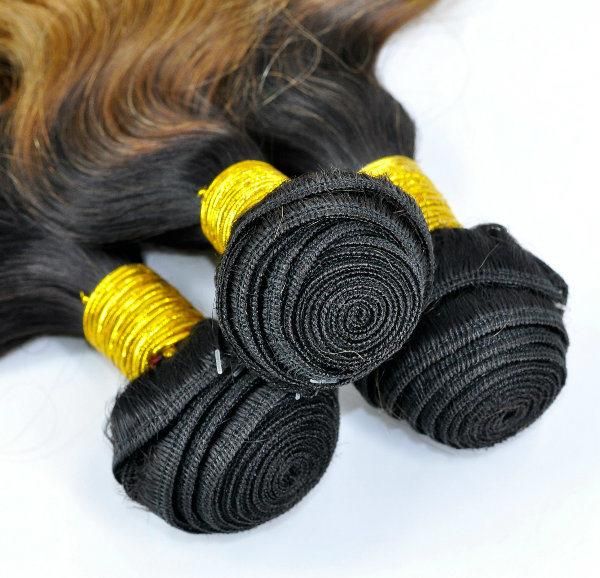 Brazilian Ombre Remy Human Hair Weft at Wholesale Price with SGS Approved (Body Wave 1B/27)