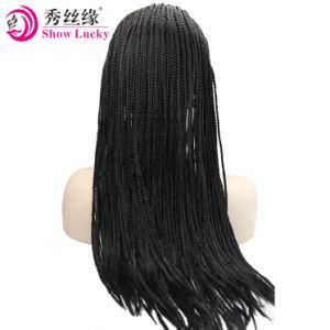 Braided Box Braids Wig Synthetic Lace Front Wigs Baby Hair 18-24 Inch for Black Women High Temperature Fiber Wig