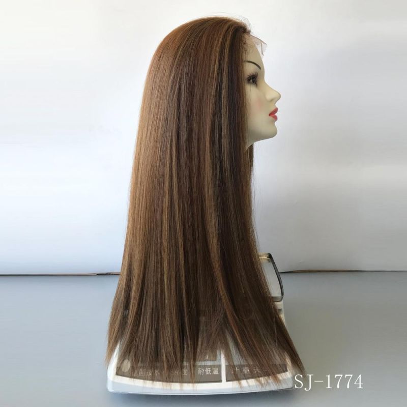 Wholesale Good Quality Full Handtied Long Hair Synthetic Lace Front Wigs with Baby Hair 613