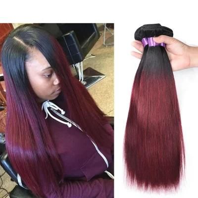 Red Ombre Virgin Peruvian Straight Hair 4 Bundles Burgundy 99j Weave Human Hair Soft Tissage Ombre Burgundy Bundles