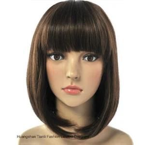 16&quot; Half Hand-Tied Wig Bob Human Hair Full Lace Wig