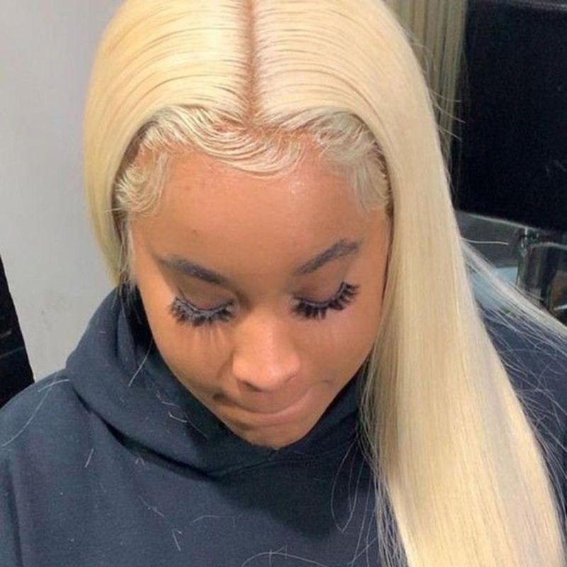 Blonde Straight Wig 150% Lace Front Human Hair Wigs for Women Brazilian Remy Hair Pre Plucked Lace Wig with Baby Hair 26 Inch