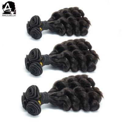 Angelbella Natural Black Hair Waving Loose Funmi Remy Human Hair for Girl