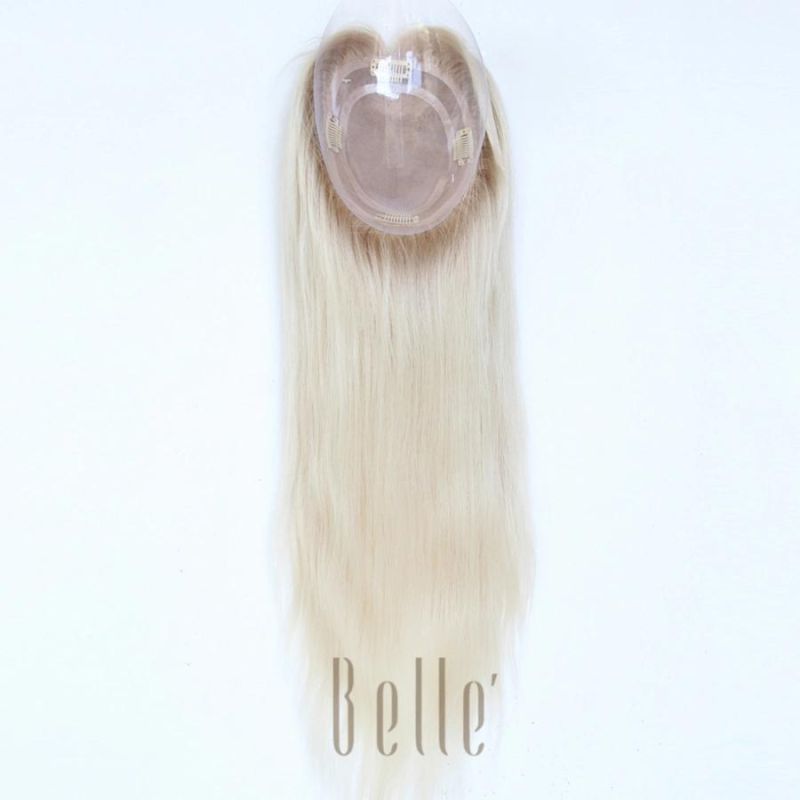 T Color Natural Looking 100% Virgin Hair Topper for Hair Loss People