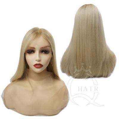 Fast Shipping High Quality Human Virgin Hair Made Blonde Lace Wigs Lace Top Wigs Lace Front Wigs for White Women with Beauty or Medical Use