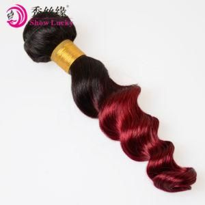 Sample Order Acceptable Chinese Ombre #1b/Bug Burgundy Hair Weaves Virgin Raw Human Hair Weaves