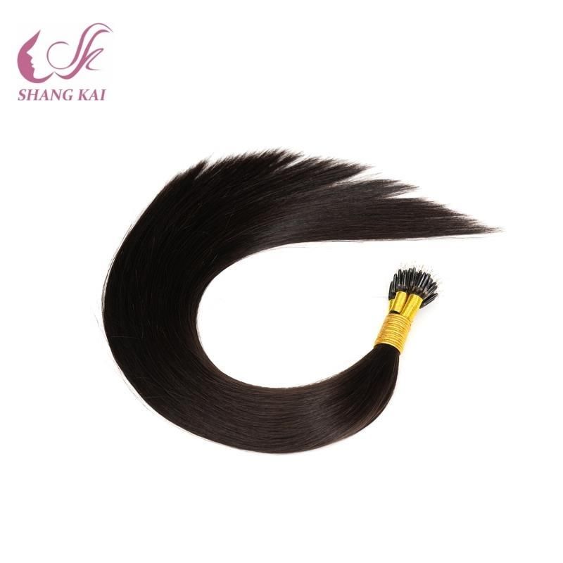 Silky Straight Brazilian Virgin Black Color Nano Ring Hair Extension