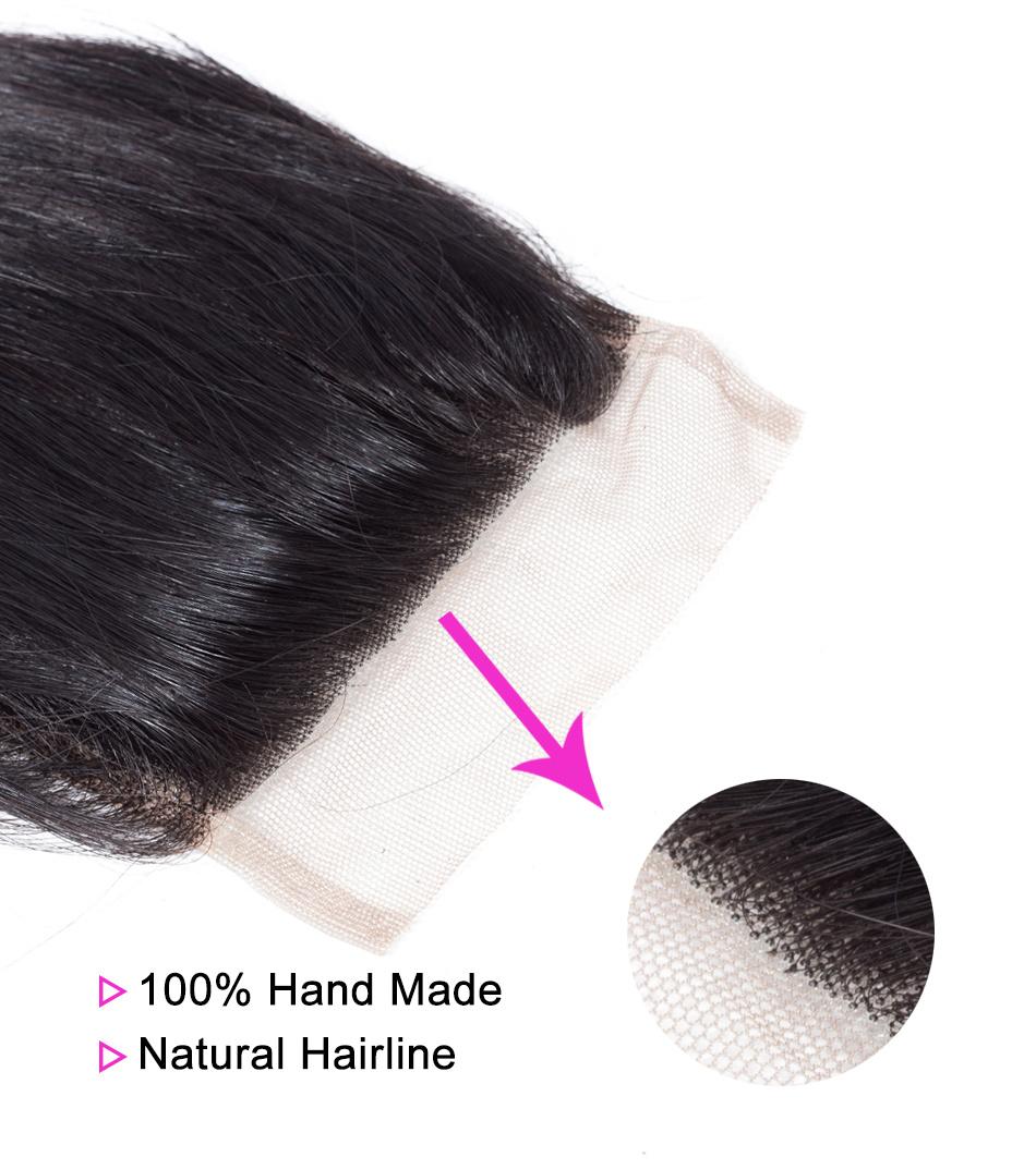 100% Human Hair Indian Virgin Hair Closure