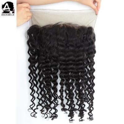 Angelbella High Density Cuticle Aligned Hair Hold Grade 9A Lace Frontal Indian Deep Wave 360 Lace Frontals with Baby Hair