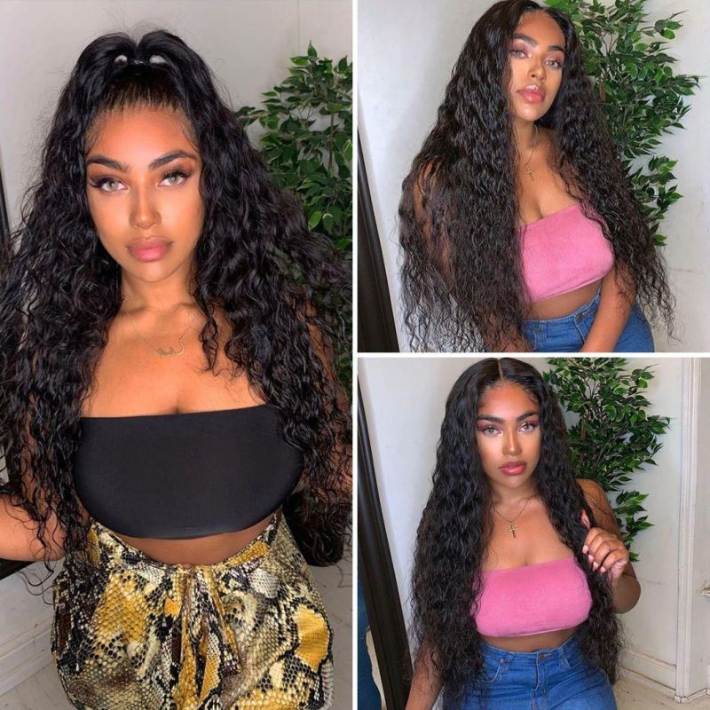 Brazilian Water Wave Hairstyle Sale 13× 4 Lace Front Wigs