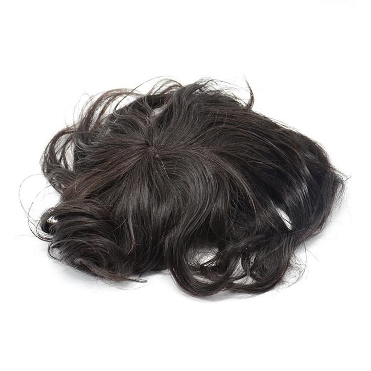 Wholesale Price High Quality Natural 1b# Lace Frontal Human Hair Toupee Men