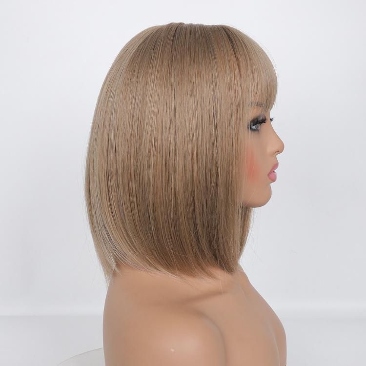 European and American Wig with Air Bangs Synthetic Fiber Bob Short Wigs