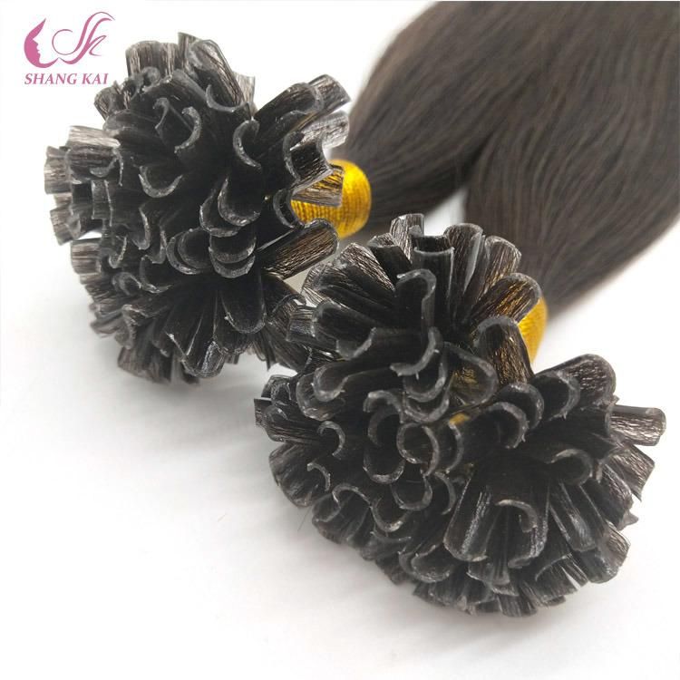 Silky Straight Black Pre-Bonded Nail/U-Tip Hair Extensions