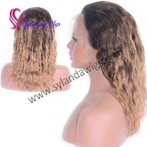 High Quality Brazilian Virgin 1b/4/27 Ombre Color Hair Wavy Lace Frontal Wig Human Hair Wigs