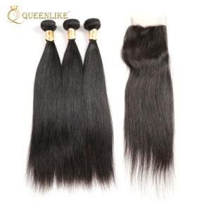 Cheap Human Raw Brazilian Virgin Hair Bundles with Closure