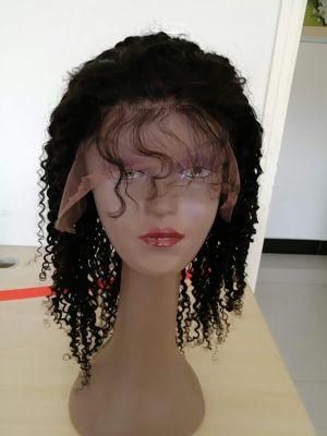 Front Lace Wig 100% Brazalian Human Hair Kinky Curly Wave