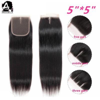 Angelbella Indian Lace Closures Silky Straight Virgin Hair Closures