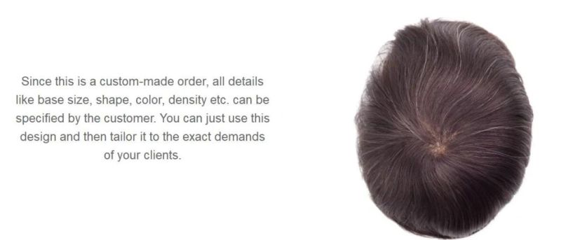 Men′s Real Human Hair with Front Swiss Lace PU Around and French Lace - Men′s First Choice Toupee
