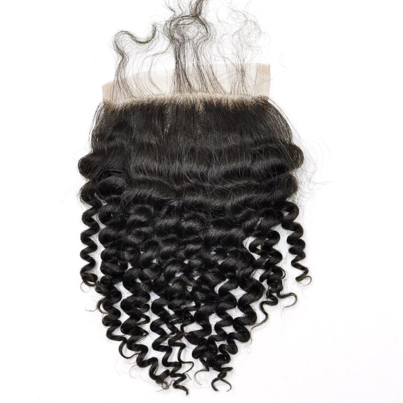 Virgin Human Hair Middle Part Kinky Curly Lace Closure Lbh 199