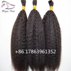 Brazilian Virgin Hair 100% Human Hair Bulks 10-30inch 3PCS/Lots Natural Color Kinky Straight Hair