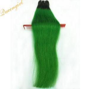 100% Remy Hair Extension 1b/Green Natural Straight Braided Weave Ombre Brazilian Human Hair